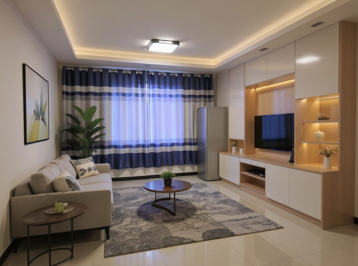 Modern Living Room redesign after view from a real photo