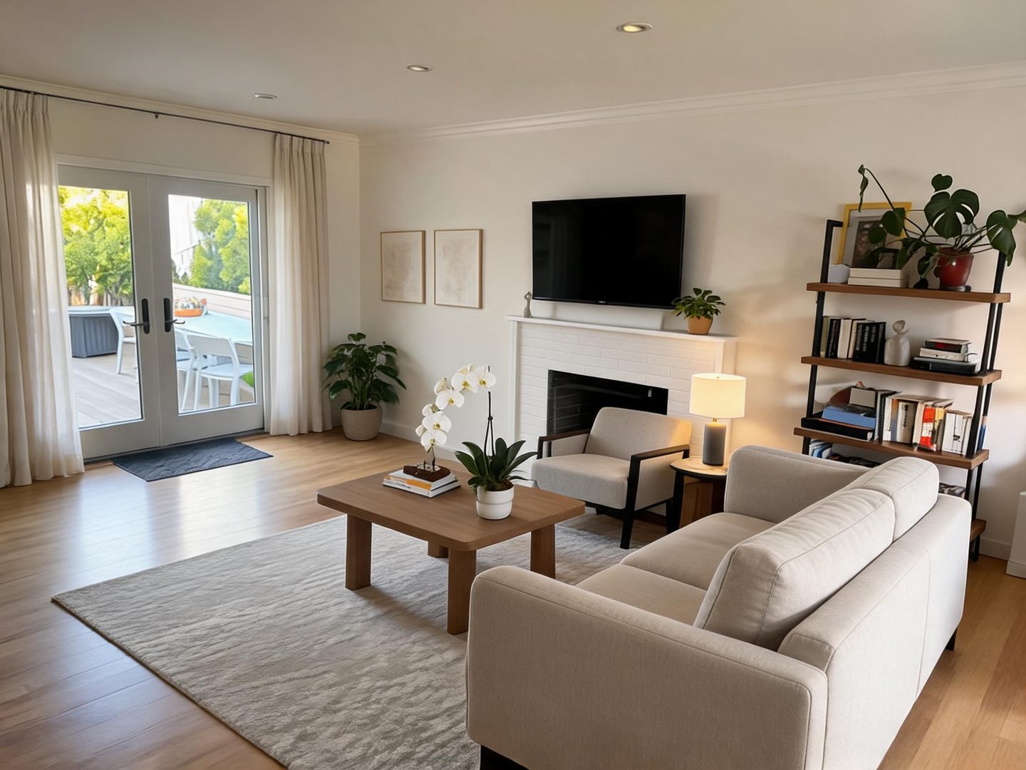 Modern Living Room redesign after view from a real photo