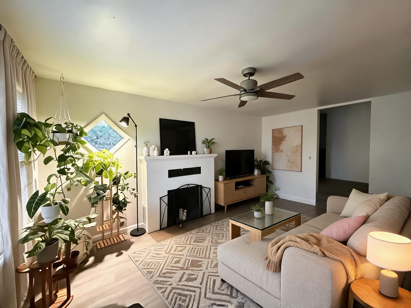 Modern Living Room redesign after view from a real photo