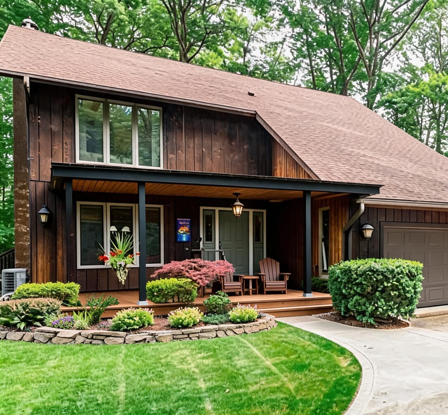 Rustic House Architectural redesign after view from a real photo