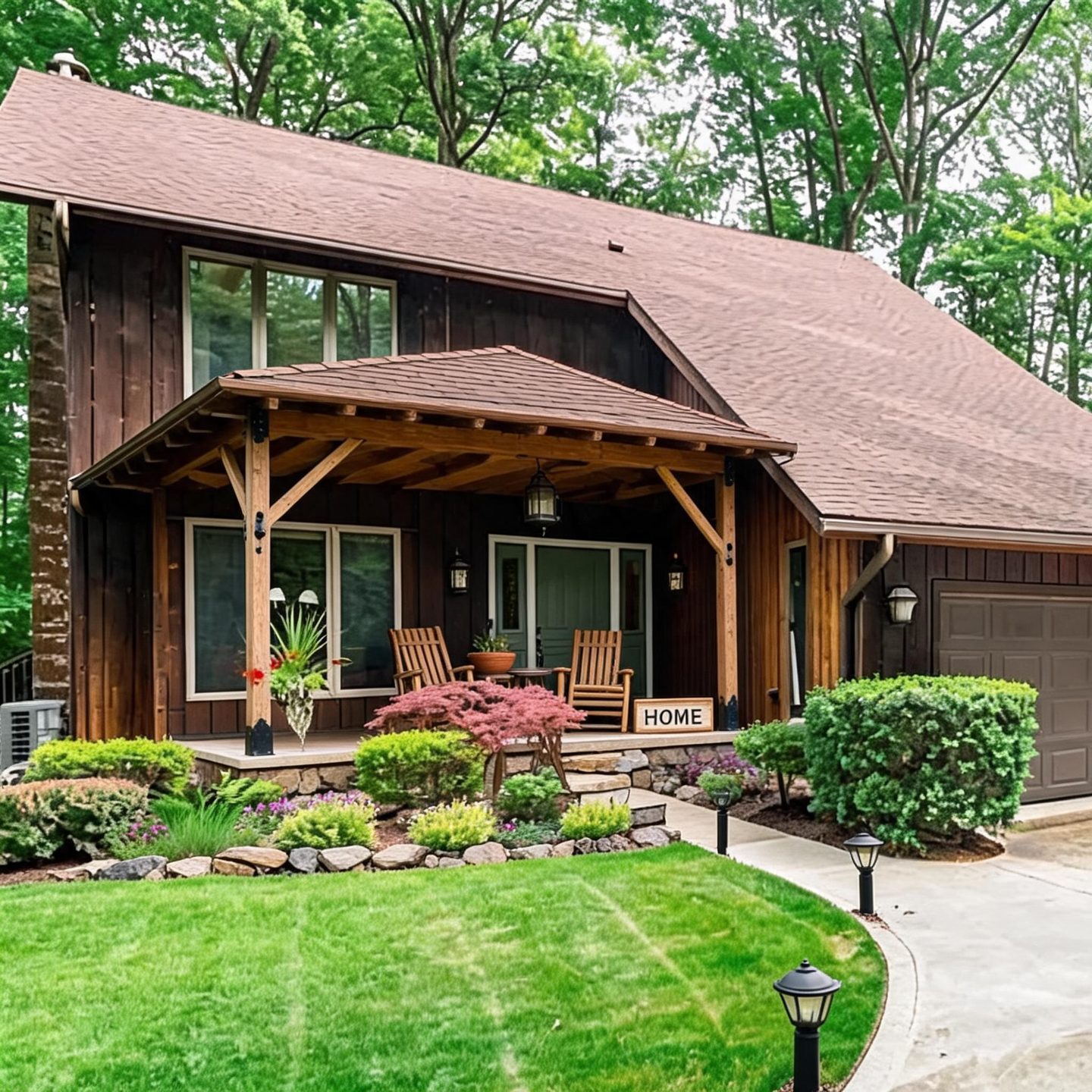 Rustic House Architectural redesign after view from a real photo