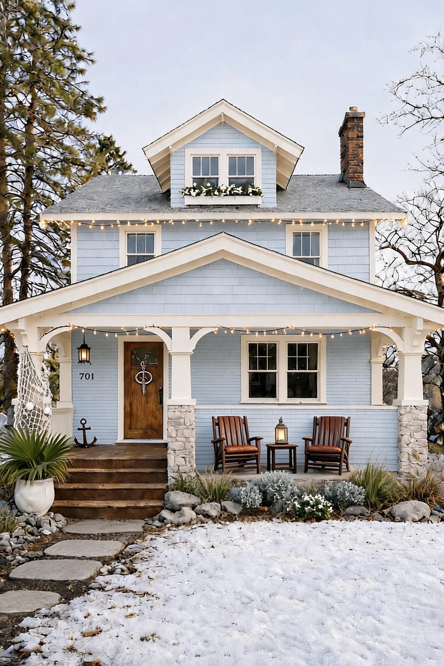 Western Traditional House Architectural redesign after view from a real photo