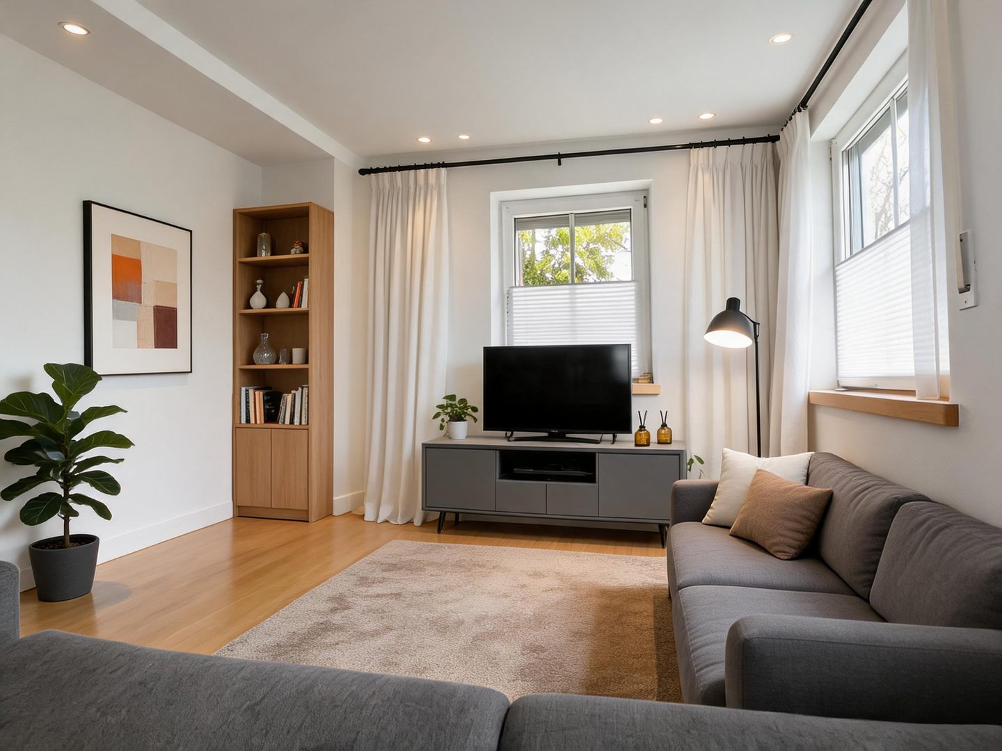 Modern Living Room redesign after view from a real photo