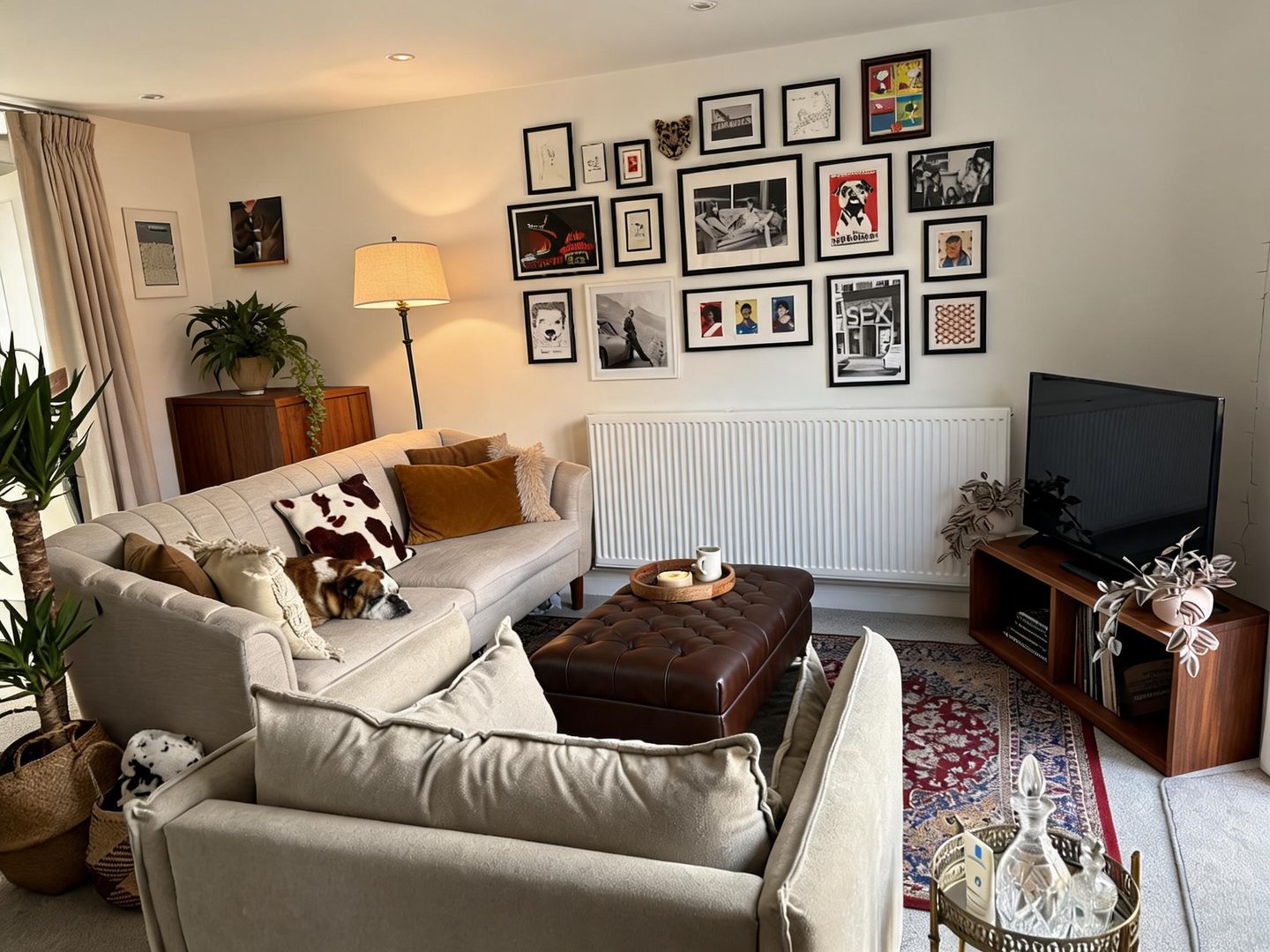 Eclectic Living Room redesign after view from a real photo