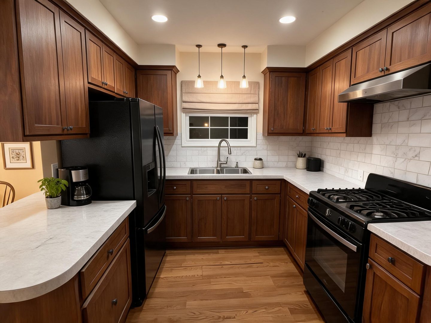 Transitional Kitchen redesign after view from a real photo