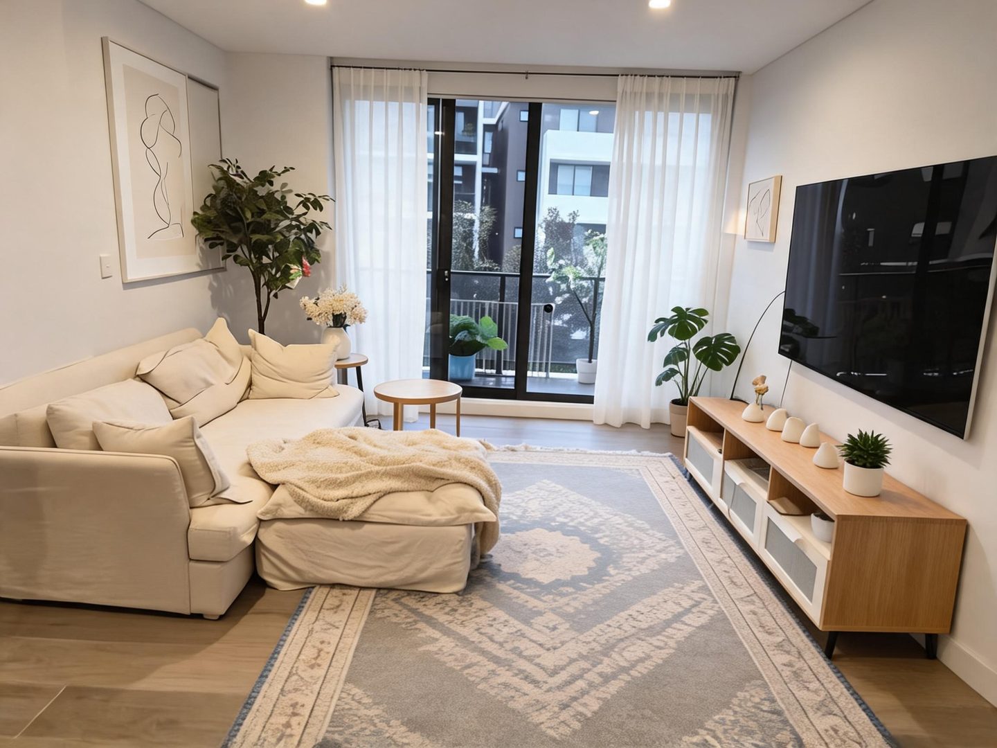 Scandinavian Living Room redesign after view from a real photo