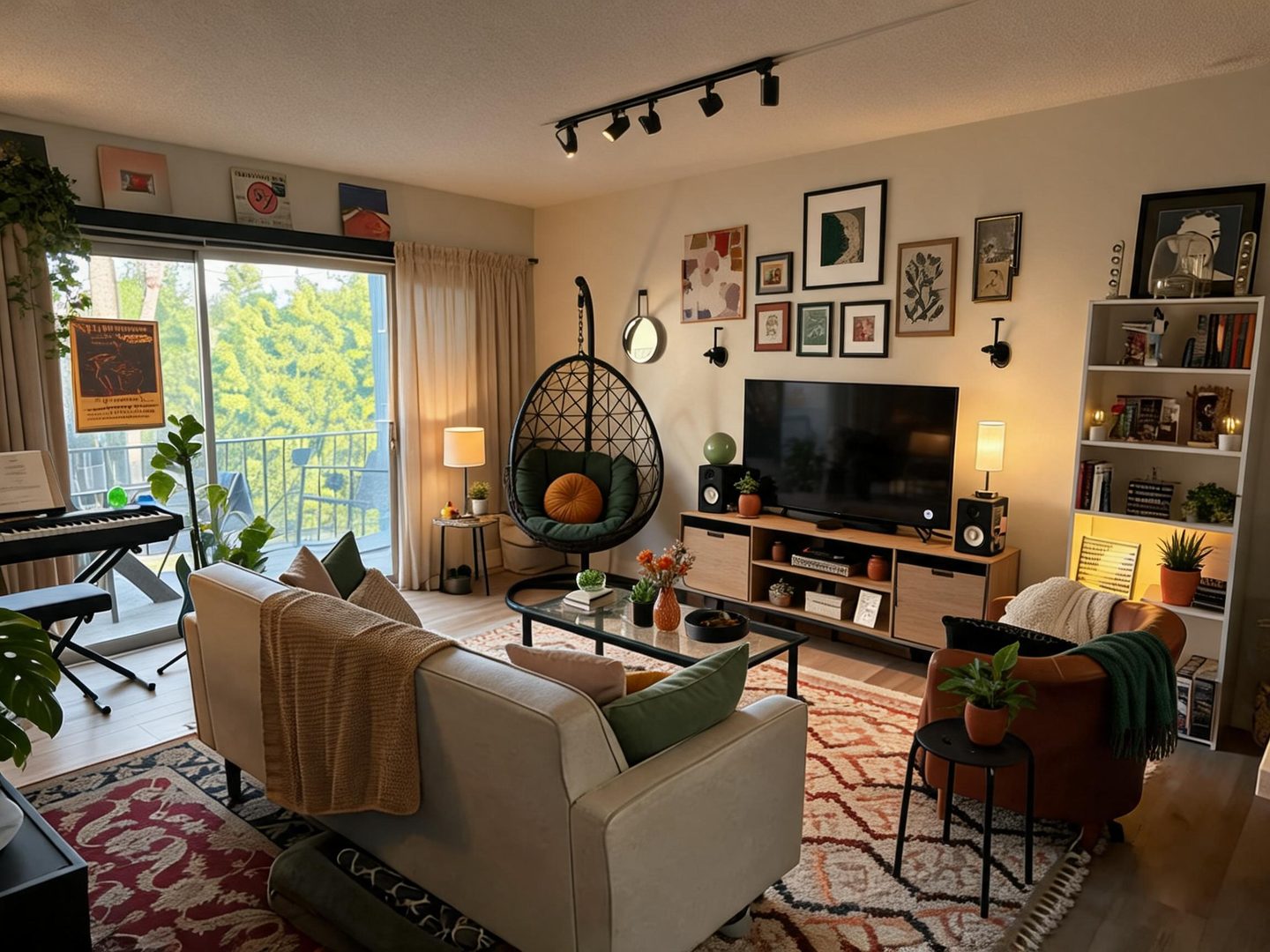 Eclectic Living Room redesign after view from a real photo