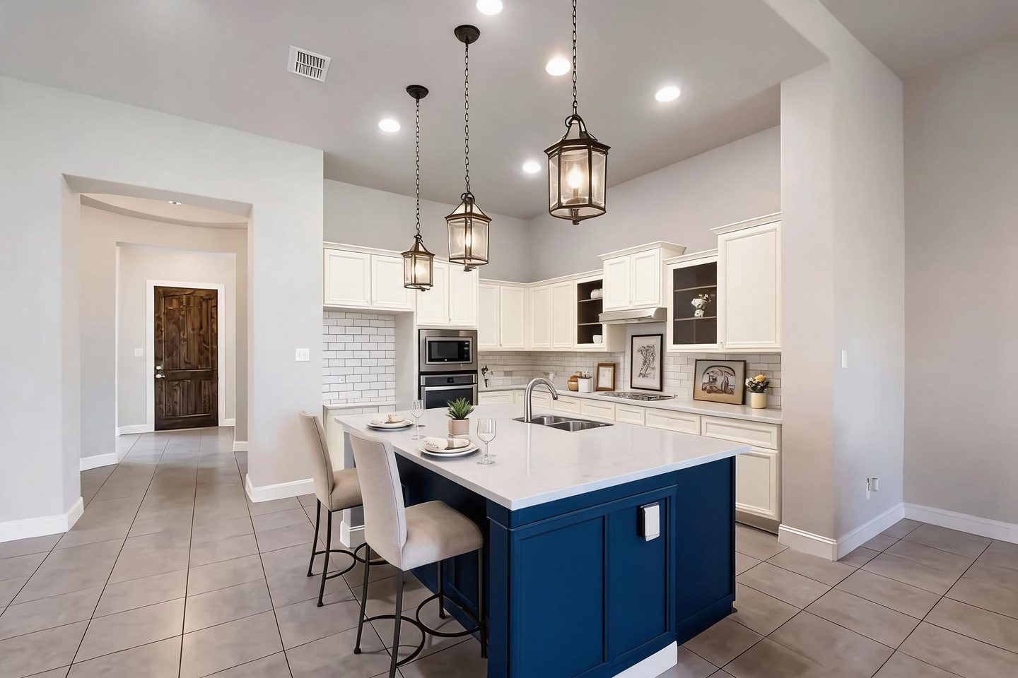Transitional Kitchen redesign after view from a real photo