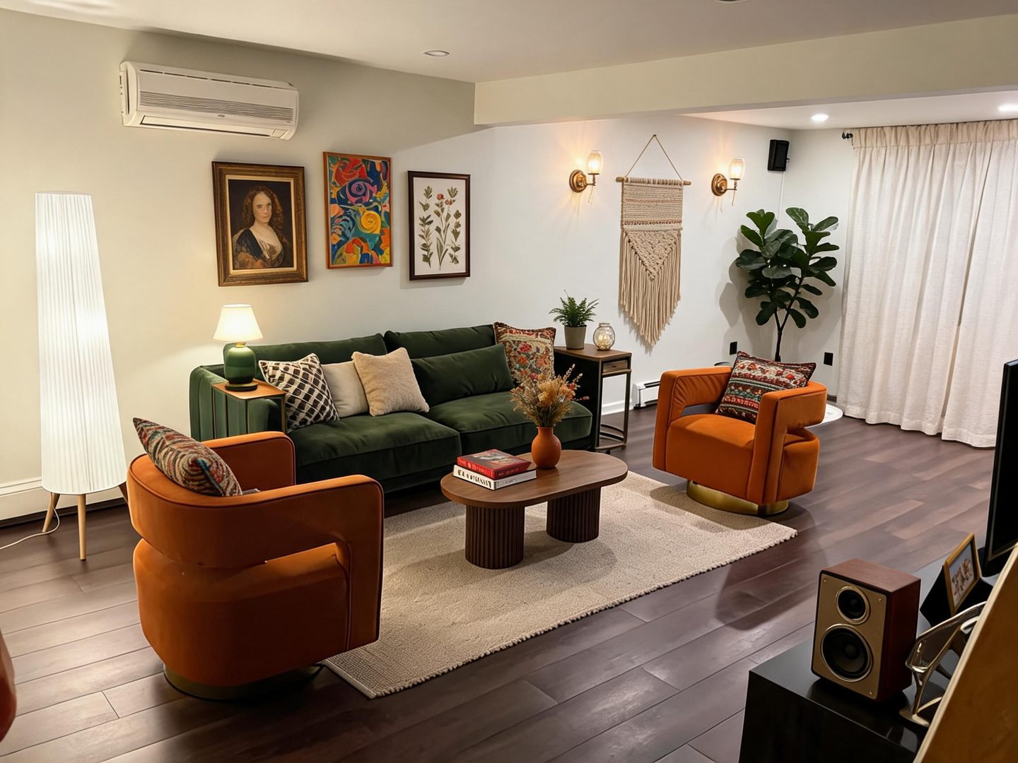 Eclectic Living Room redesign after view from a real photo
