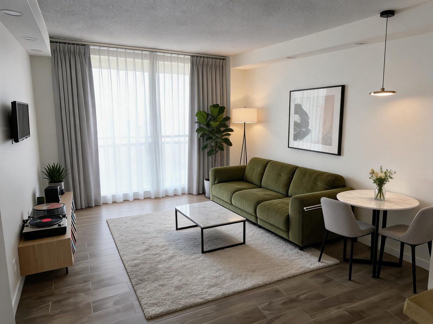 Contemporary Living Room redesign after view from a real photo