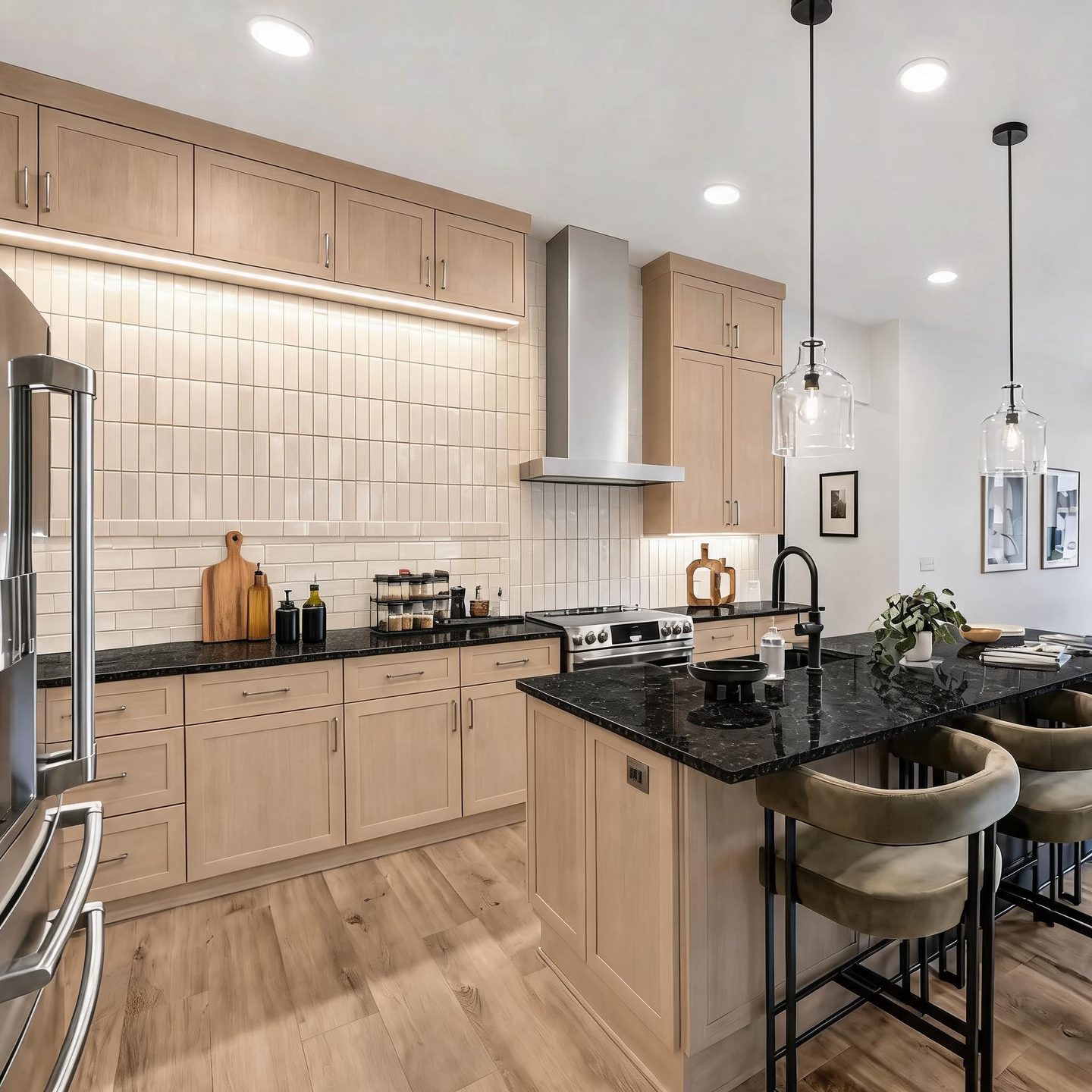 Contemporary Kitchen redesign after view from a real photo