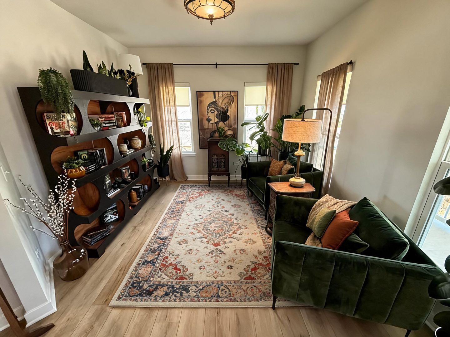 Eclectic Living Room redesign after view from a real photo
