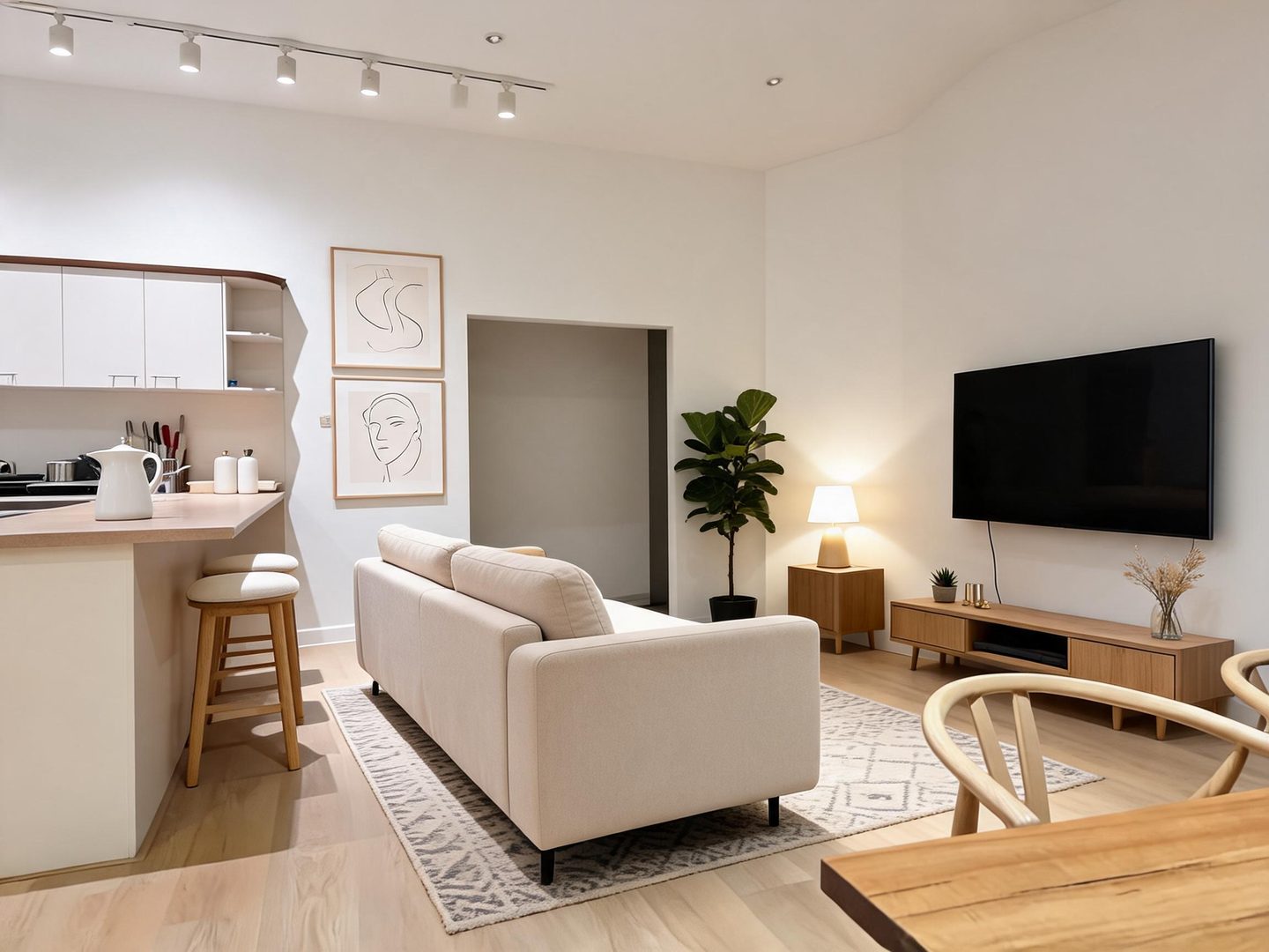 Scandinavian Living Room redesign after view from a real photo