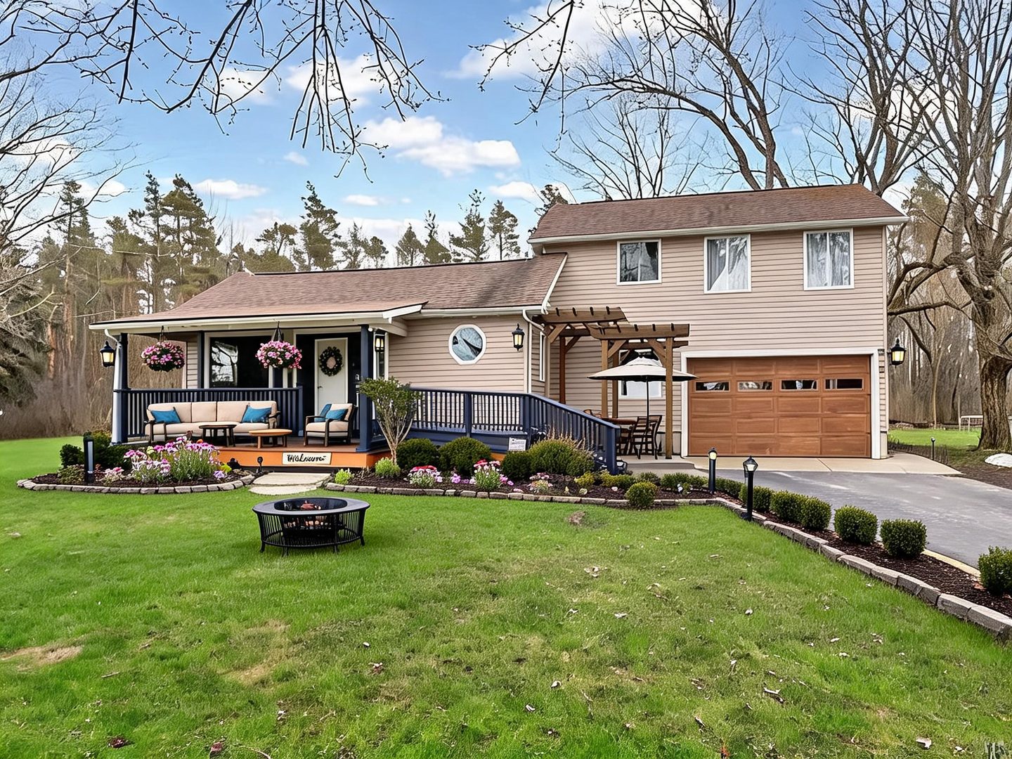 Transitional House Architectural redesign after view from a real photo