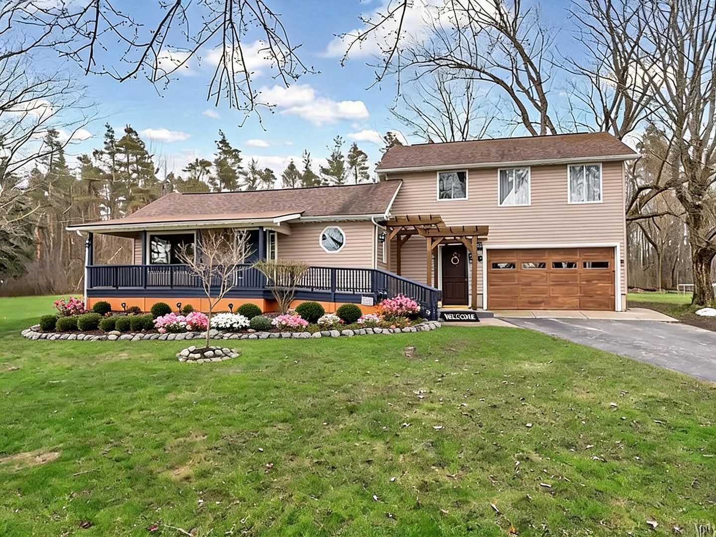 Transitional House Architectural redesign after view from a real photo