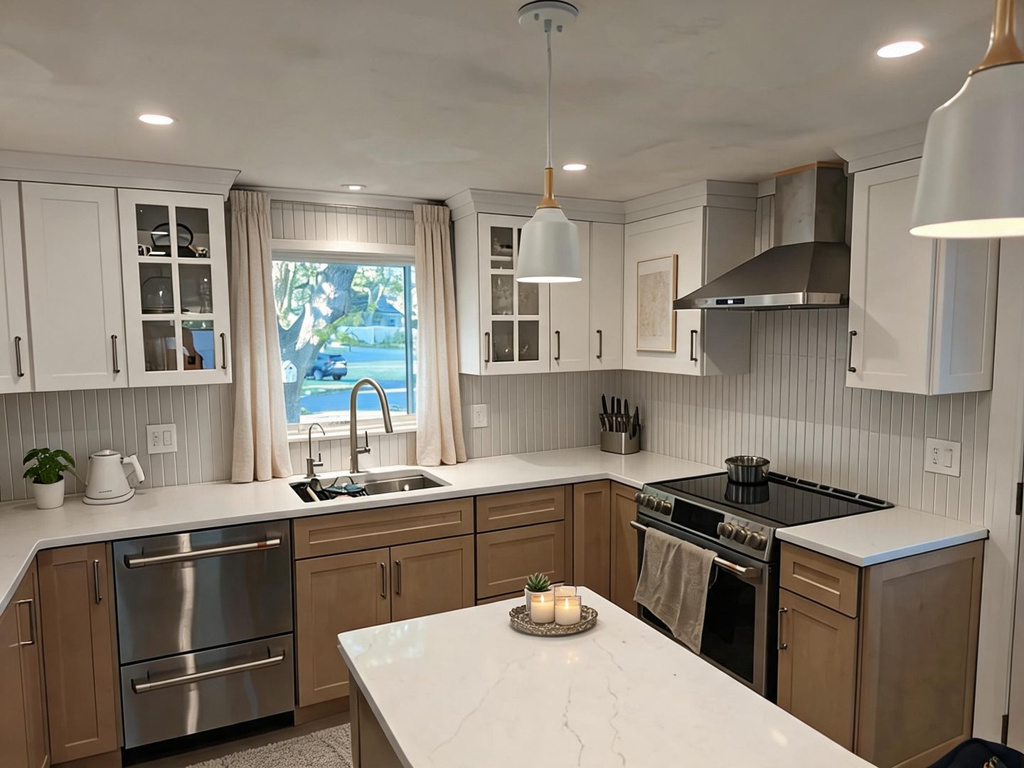 Transitional Kitchen redesign after view from a real photo