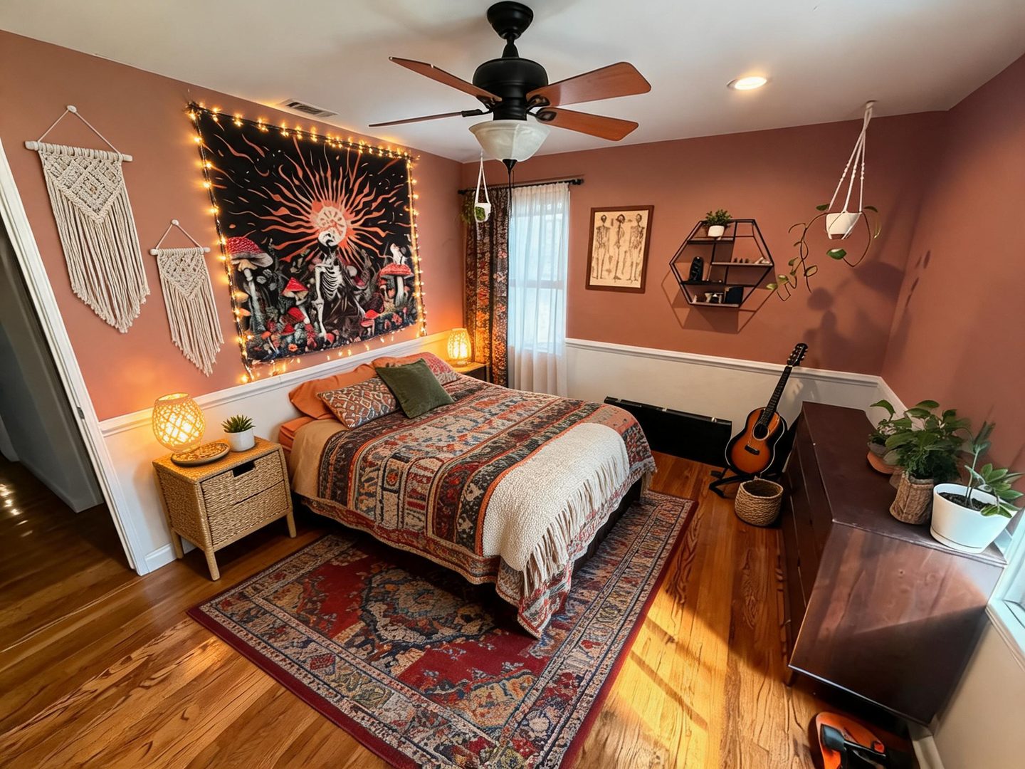 Bohemian Bedroom redesign after view from a real photo