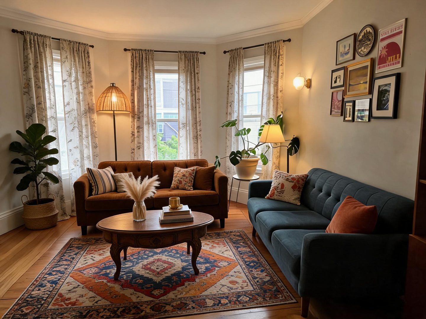 Eclectic Living Room redesign after view from a real photo