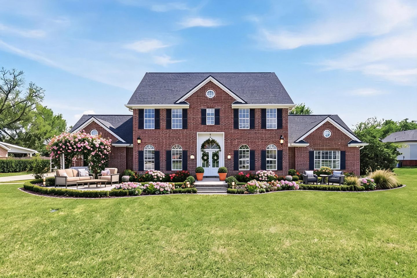 Transitional House Architectural redesign after view from a real photo