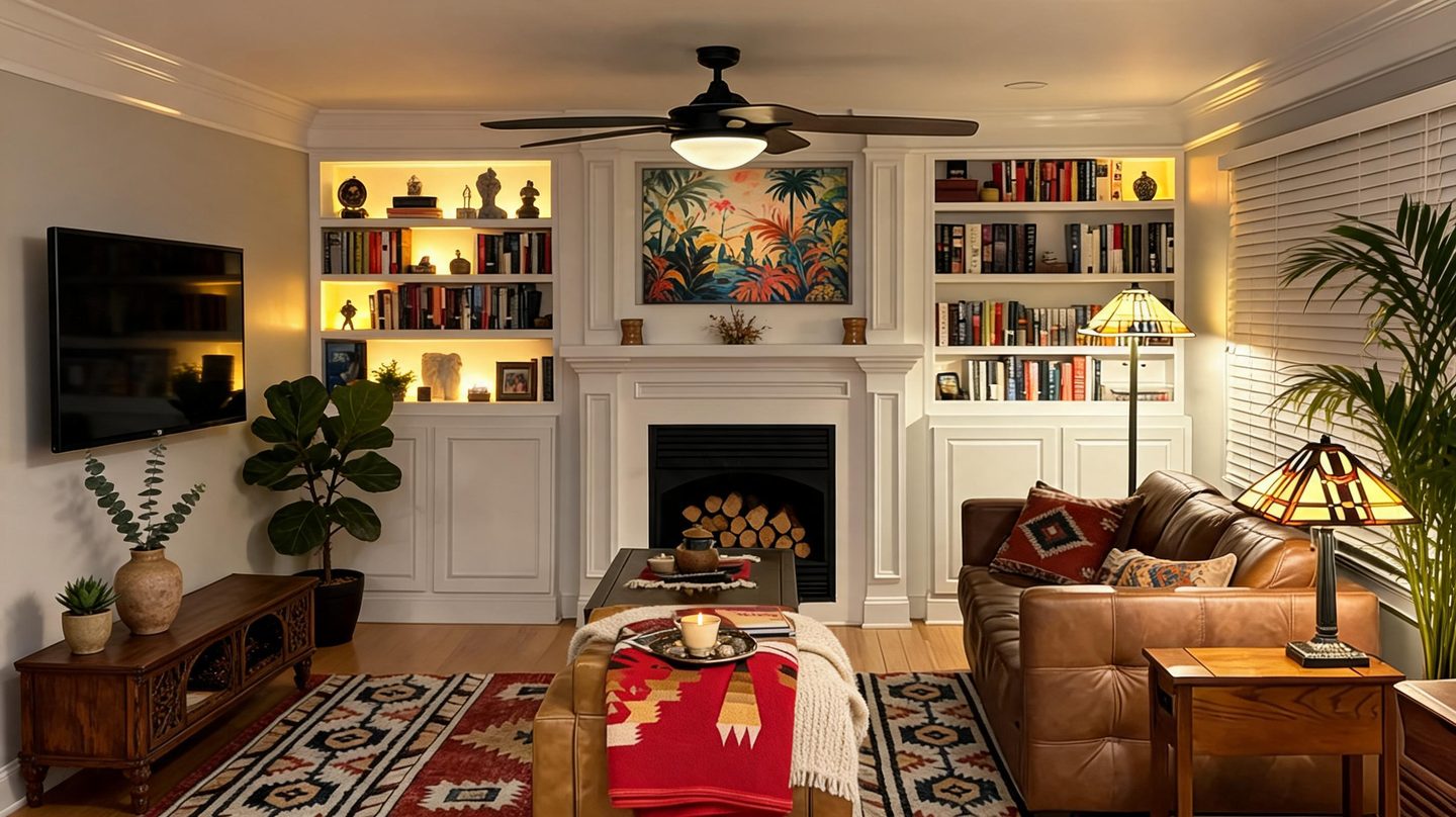Eclectic Living Room redesign after view from a real photo