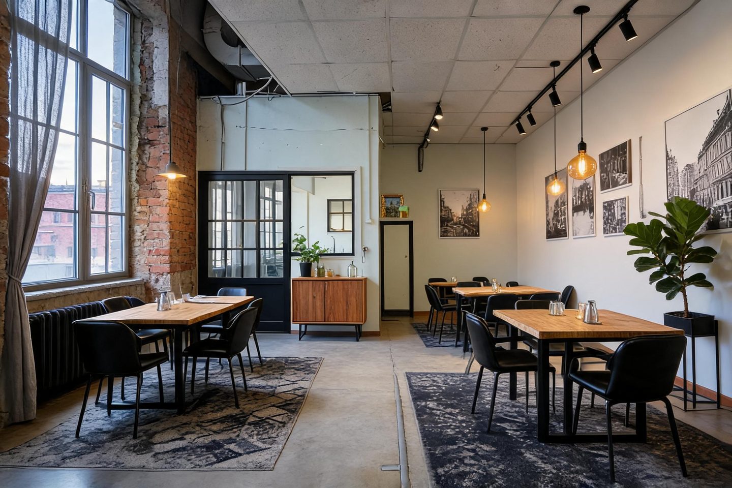 Industrial Restaurant redesign after view from a real photo