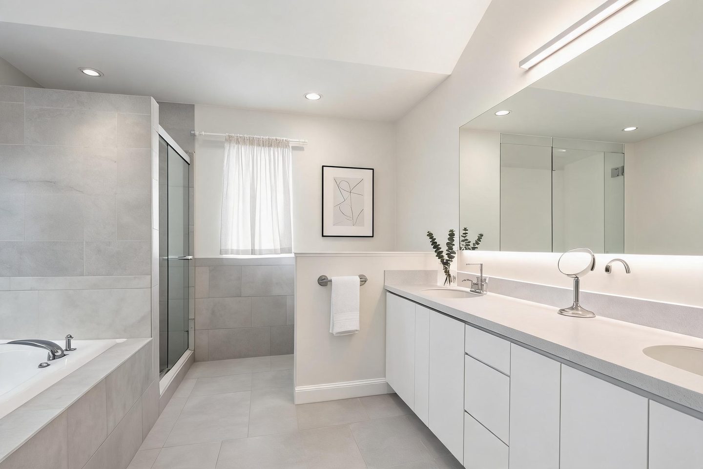 Minimalist Bathroom redesign after view from a real photo