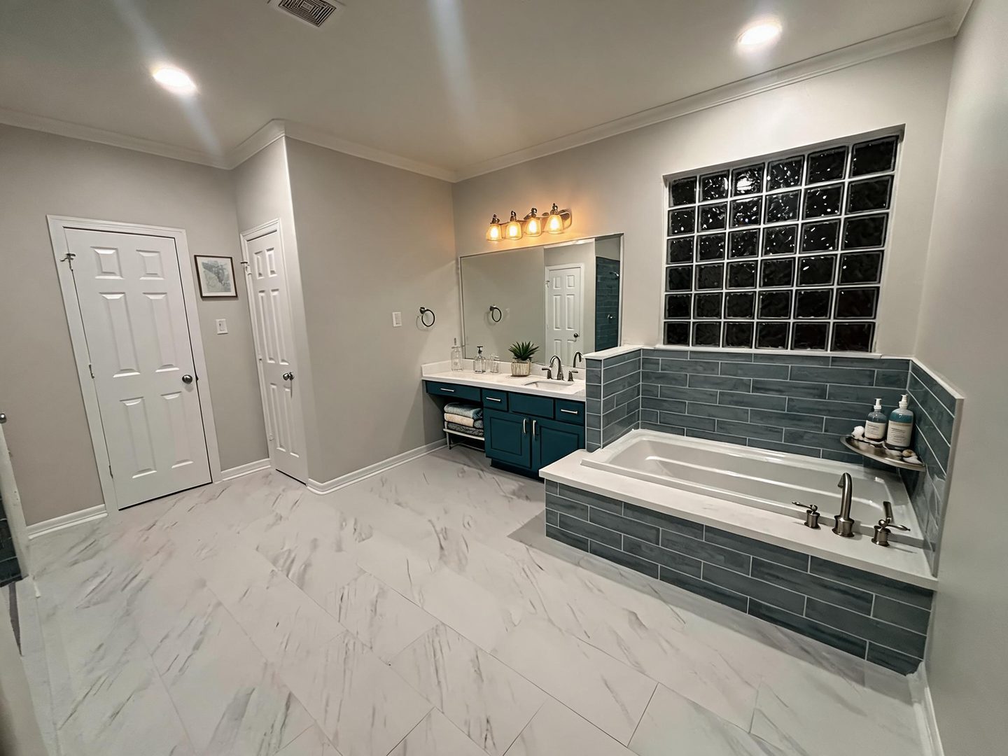 Transitional Bathroom redesign after view from a real photo