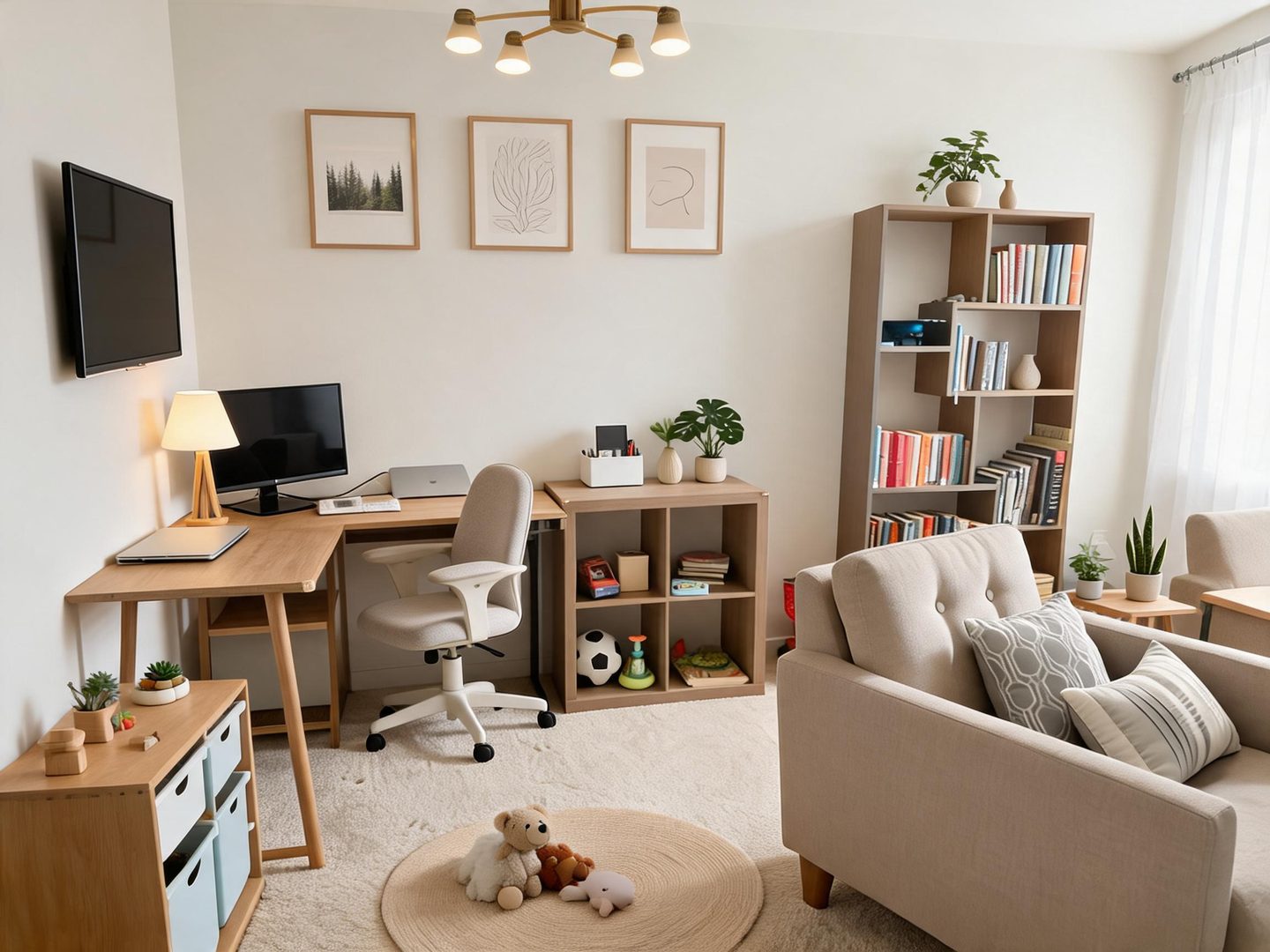 Scandinavian Home Office redesign after view from a real photo