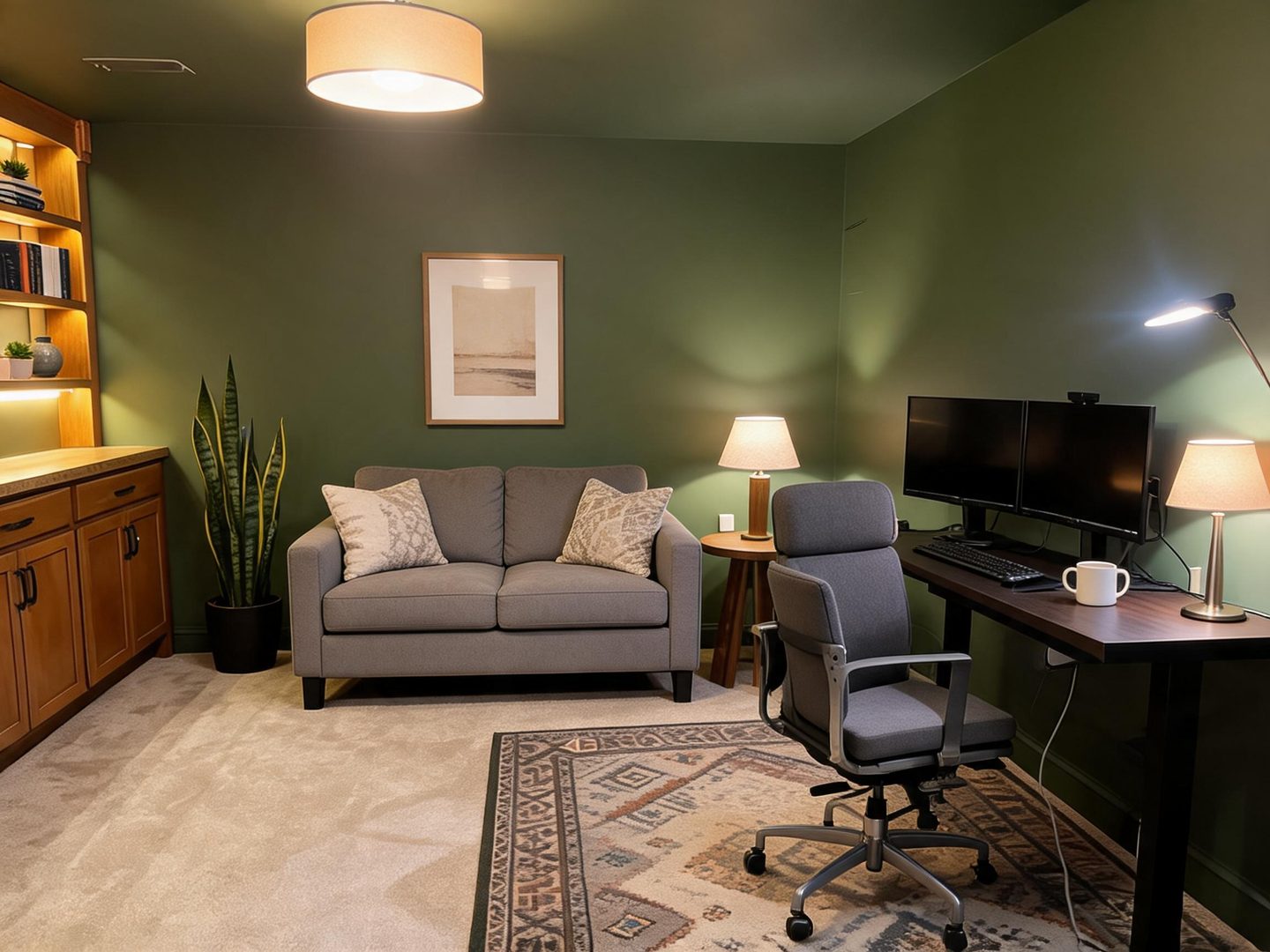 Transitional Home Office redesign after view from a real photo