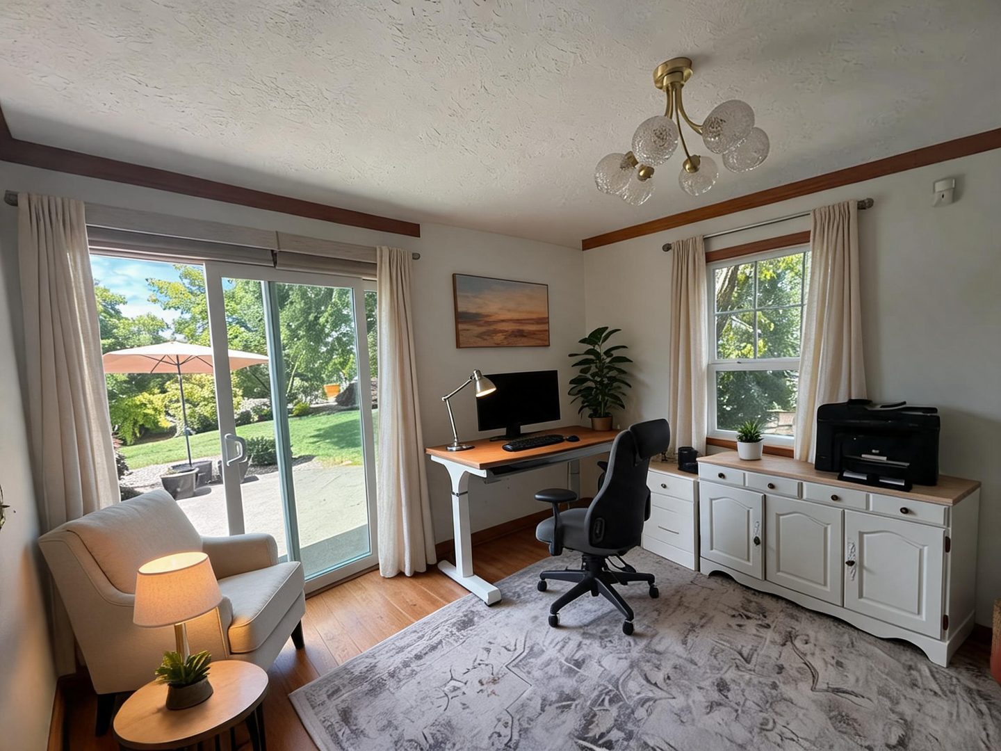 Transitional Home Office redesign after view from a real photo