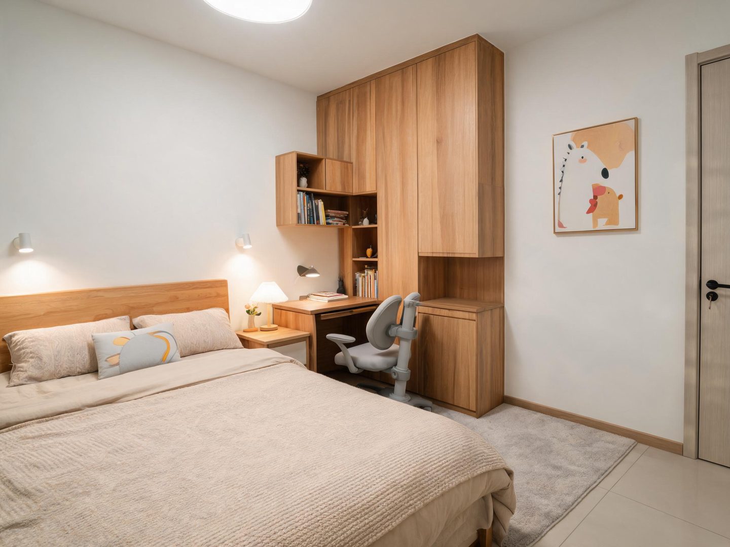 Modern Bedroom redesign after view from a real photo
