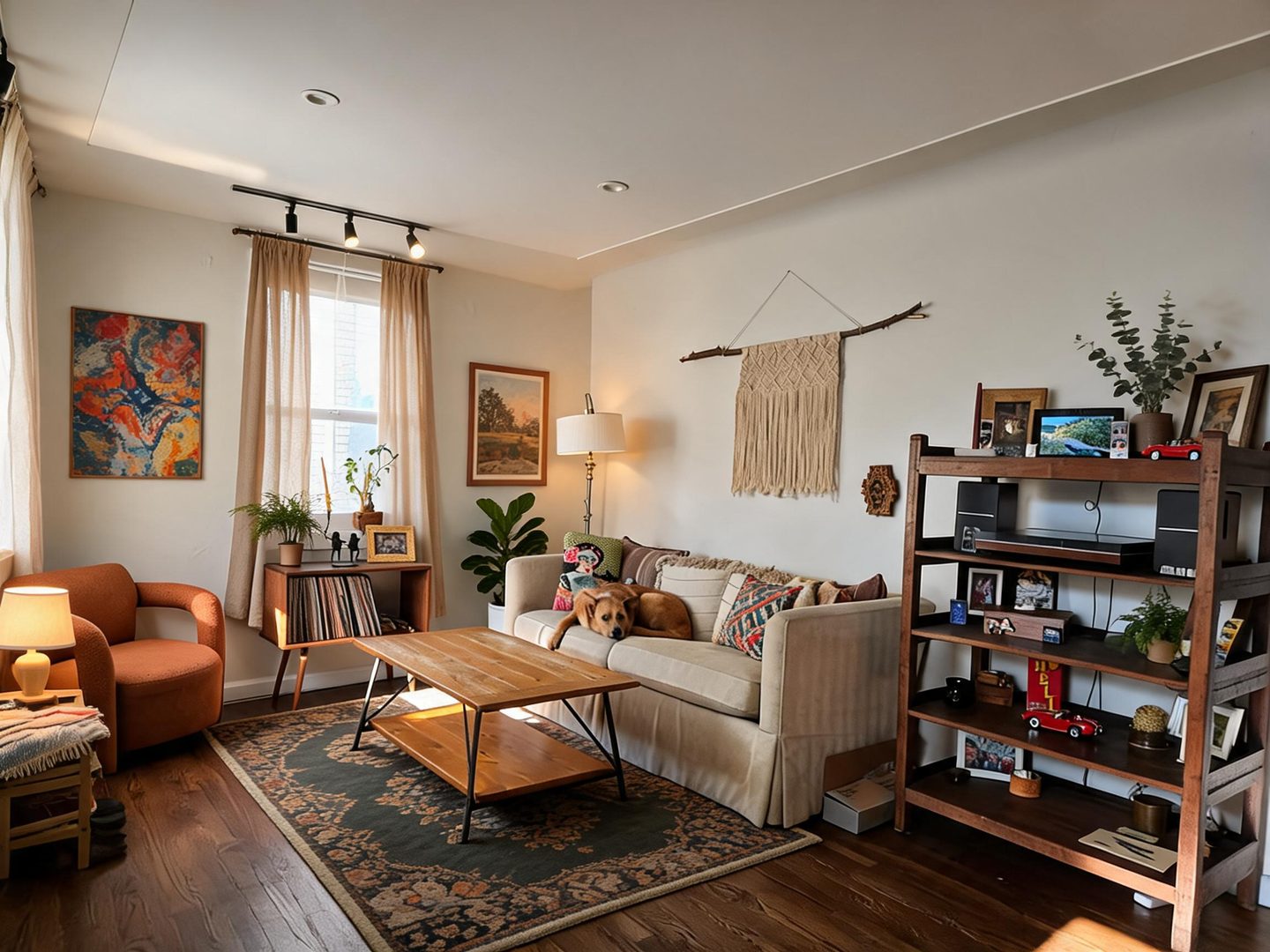 Eclectic Living Room redesign after view from a real photo