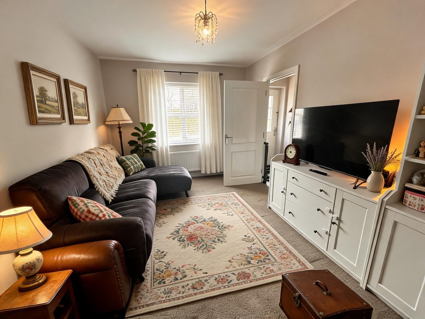Vintage Living Room redesign after view from a real photo