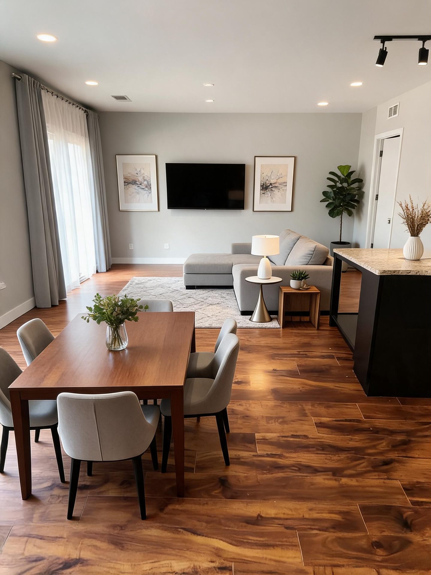 Contemporary Living Room redesign after view from a real photo