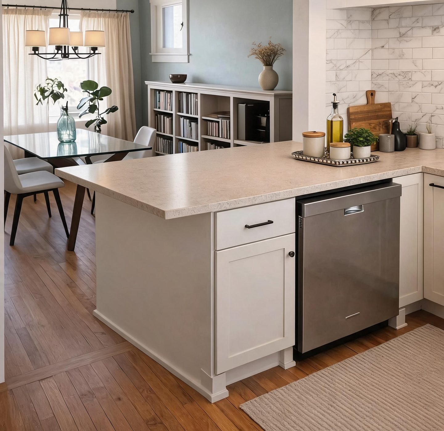 Transitional Kitchen redesign after view from a real photo