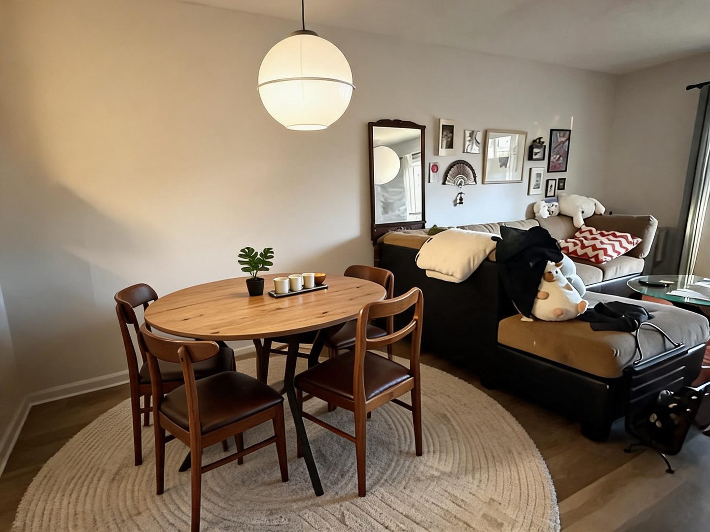 Midcentury Modern Dining Room redesign after view from a real photo