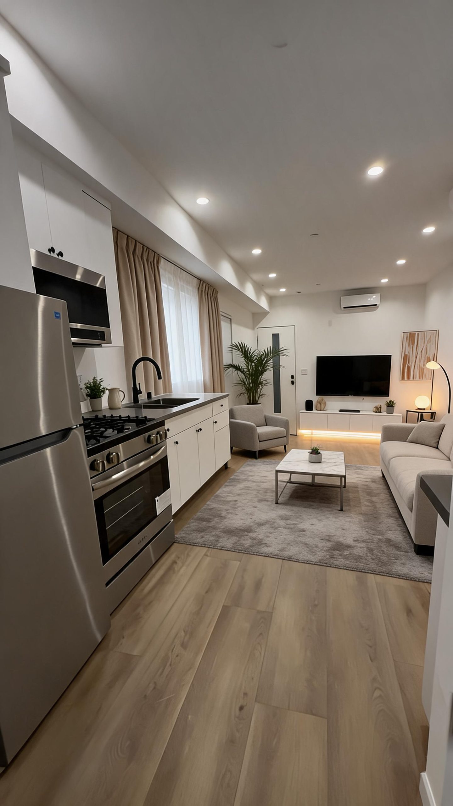 Modern Living Room redesign after view from a real photo