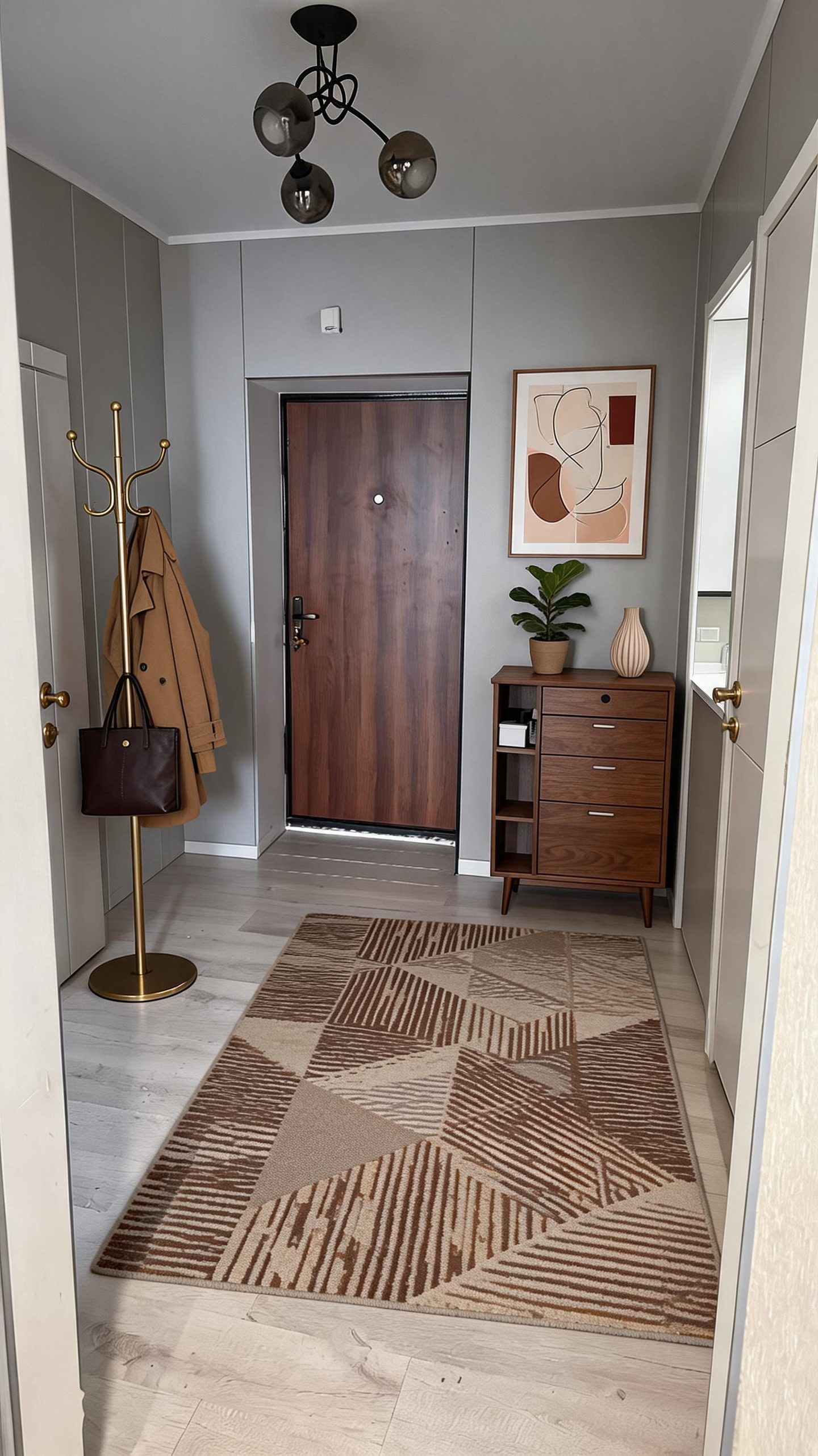 Midcentury Modern Living Room redesign after view from a real photo