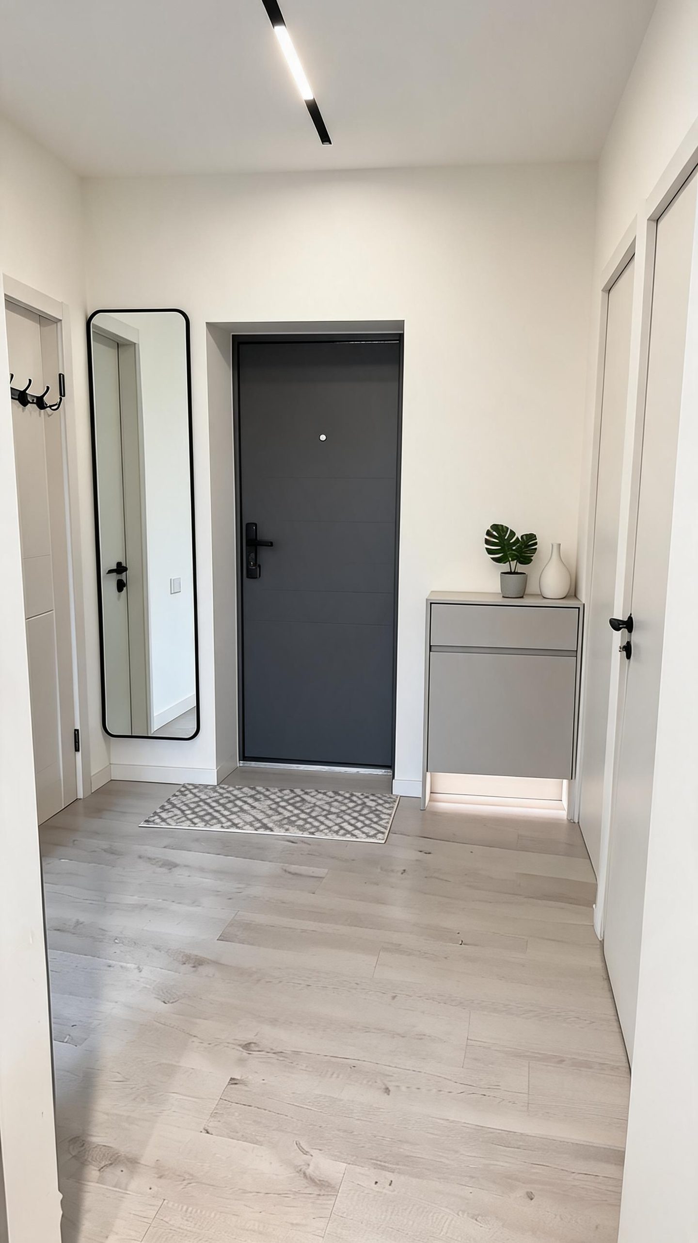 Minimalist Hallway / Foyer redesign after view from a real photo