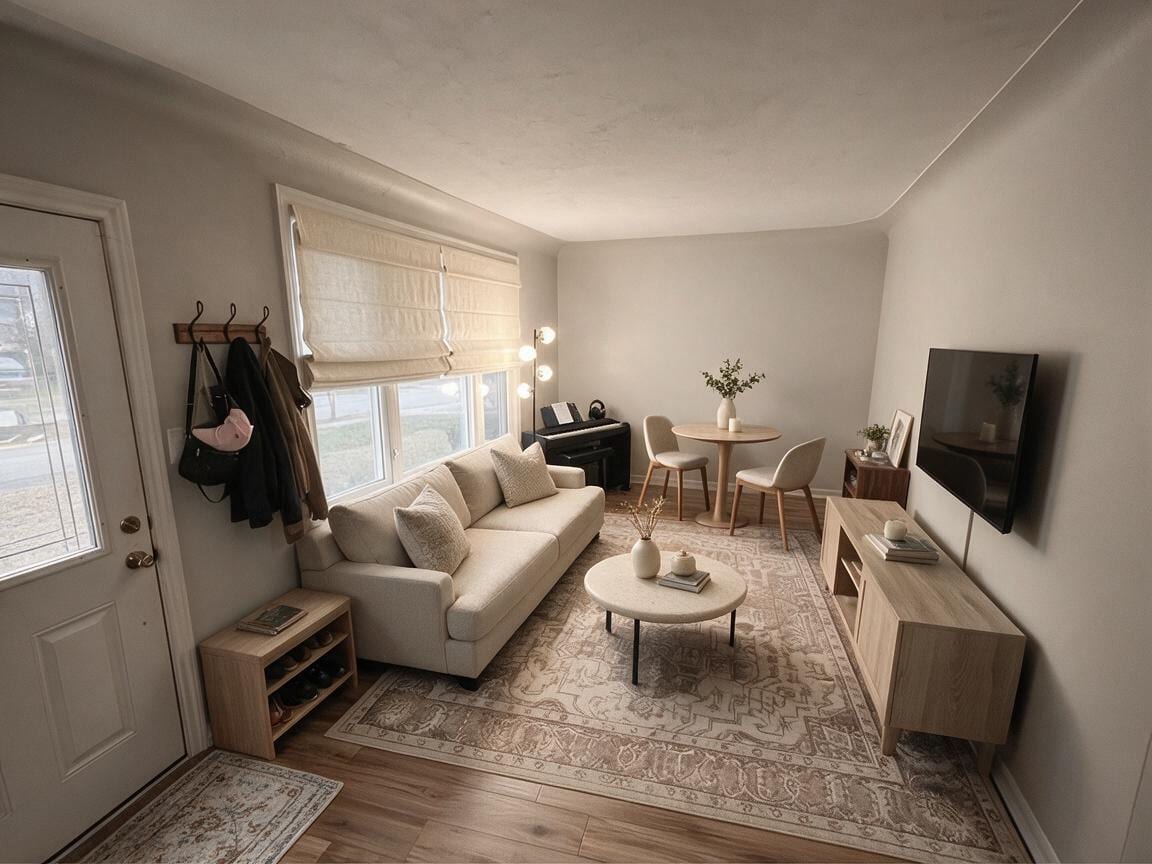 Contemporary Living Room redesign after view from a real photo