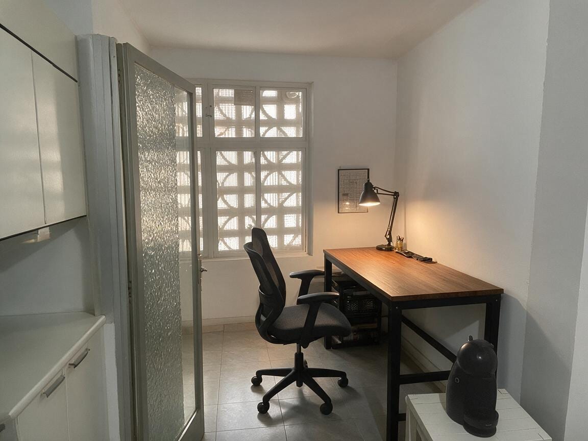 Industrial Study Room redesign after view from a real photo