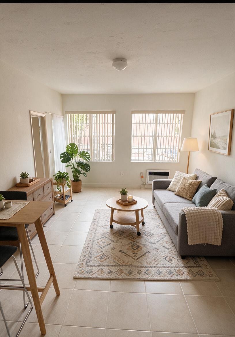 Scandinavian Living Room redesign after view from a real photo