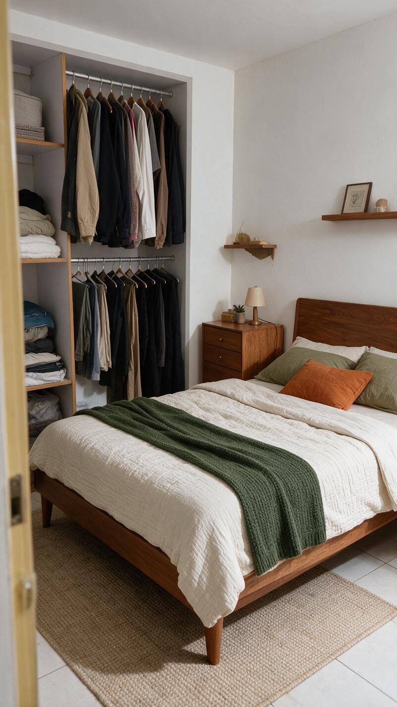 Midcentury Modern Bedroom redesign after view from a real photo