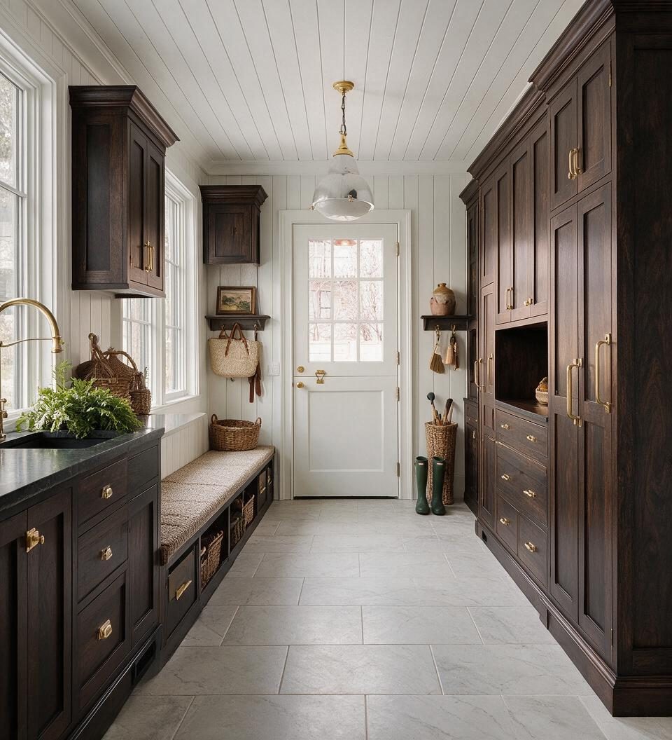 Neoclassic Mudroom redesign after view from a real photo