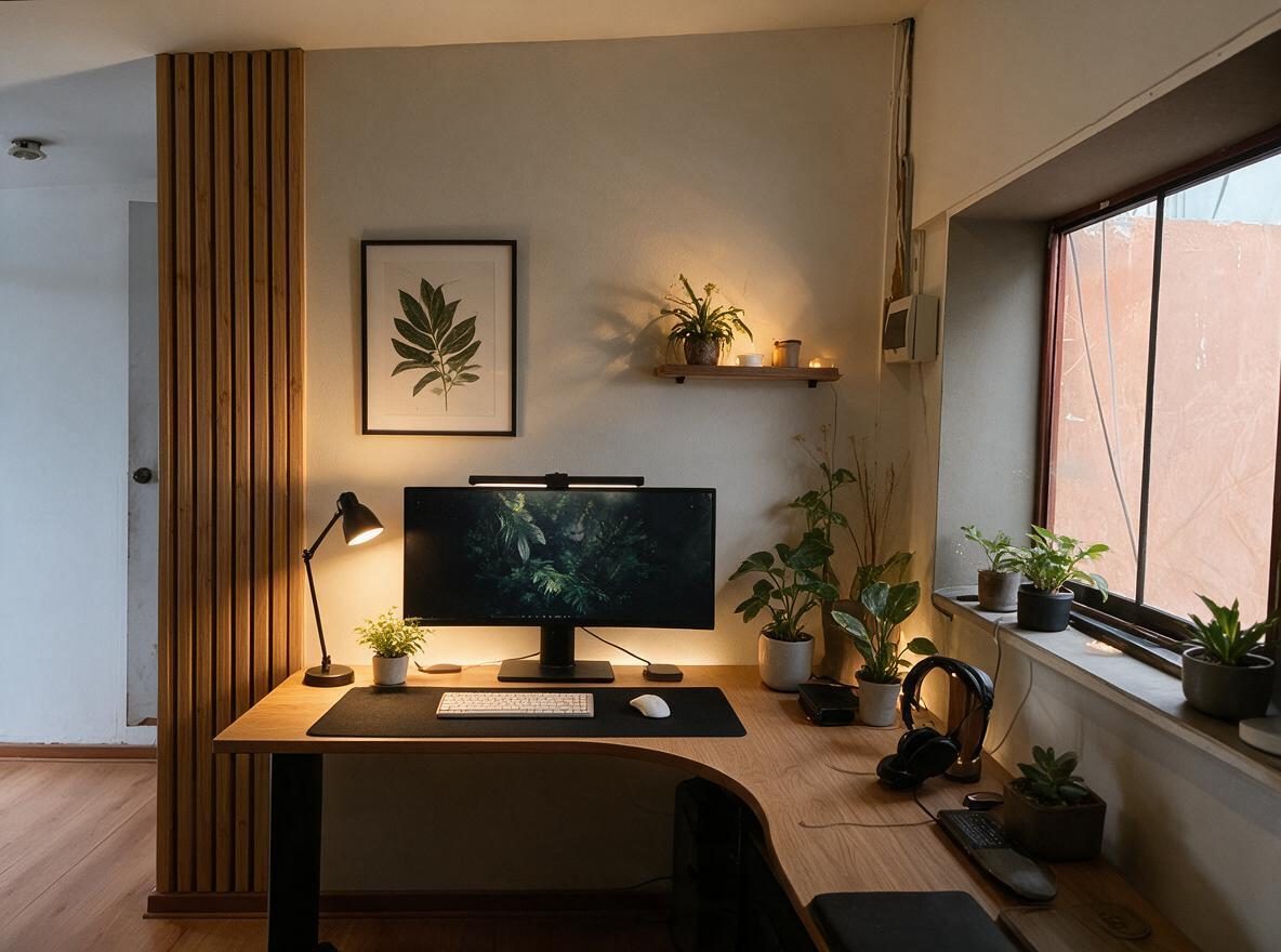 Biophilic Study Room redesign after view from a real photo