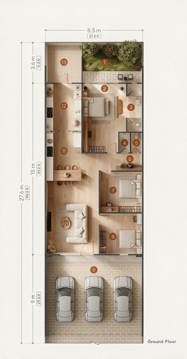 Japandi Living Room redesign after view from a real photo