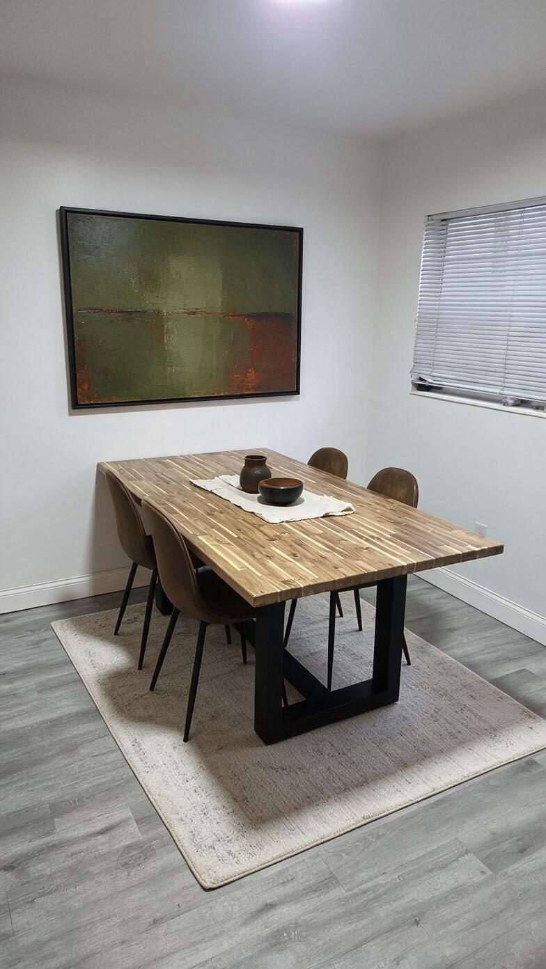 Contemporary Dining Room redesign after view from a real photo
