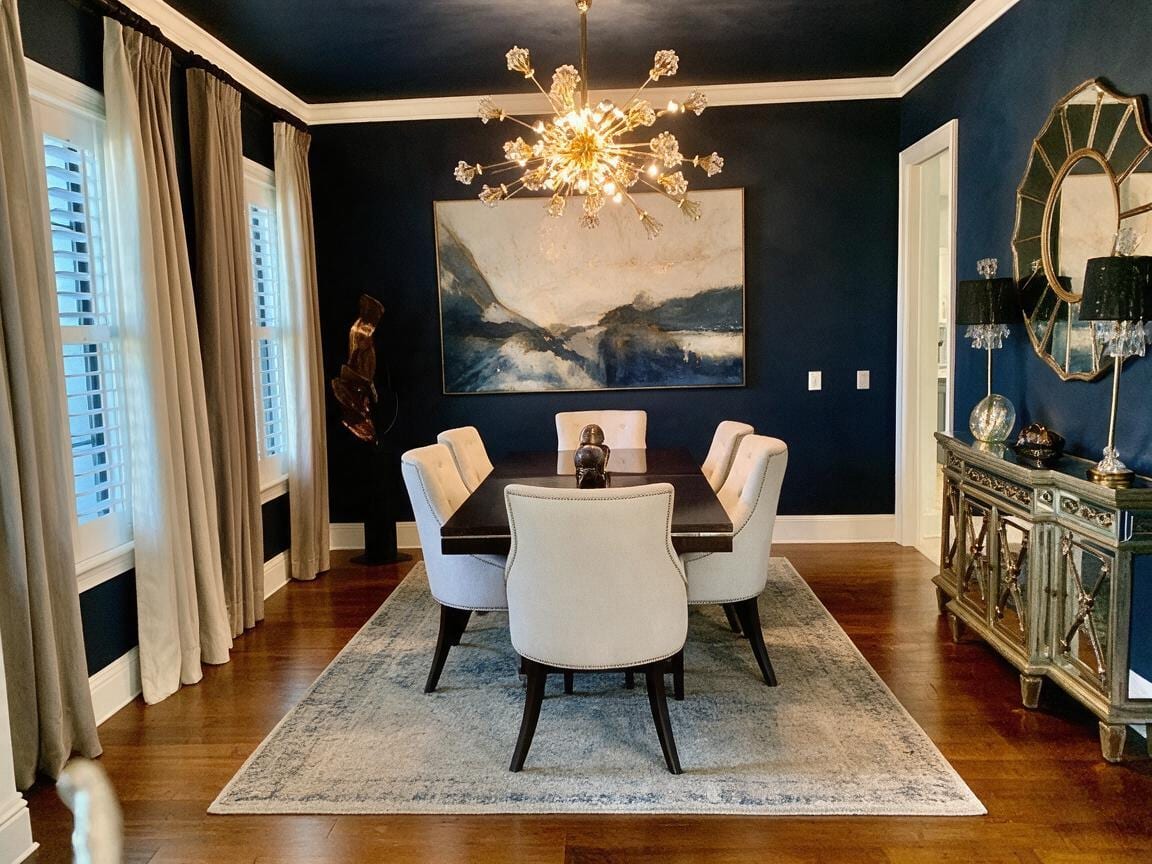 Contemporary Dining Room redesign after view from a real photo
