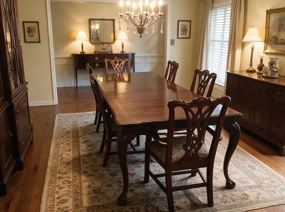 Vintage Dining Room redesign after view from a real photo