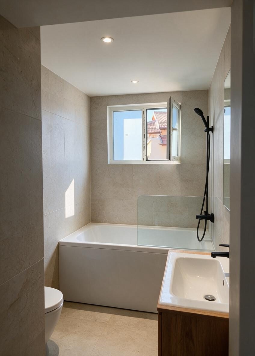 Modern Bathroom redesign after view from a real photo